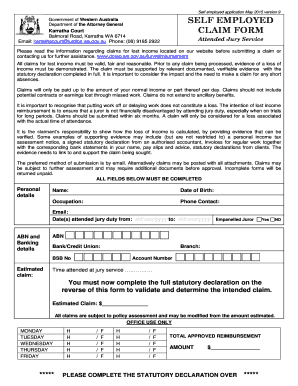 Self-employed bformb for reimbursement of lost bincomeb - Karratha bCourtb