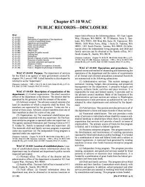 Chapter 67-10 WAC PUBLIC RECORDSDISCLOSURE
