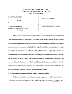 Form ssa 3373 bk answer - I: KISER Opinions 40341 Johnson Opinion & Order.wpd - vawd uscourts