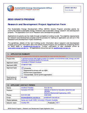 SEDO Grants RampD Project Application Form Aug07JT
