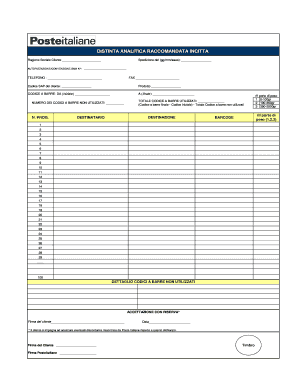 distinta raccomandate excel