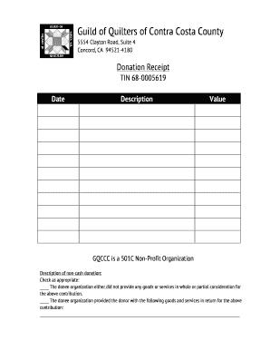 Printable goodwill donation receipt - GQCCC Donation Receipt - Guild of Quilters of Contra Costa County - gqccc