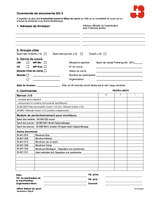 Commande de documents GU 3 - jugendundsportch