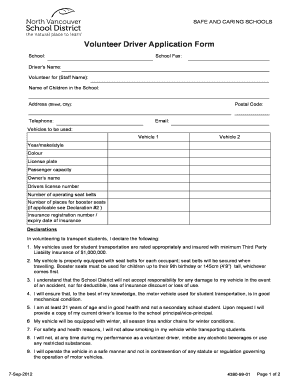 Volunteer bDriver Application Formb