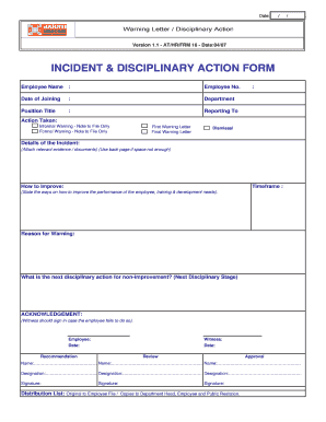 How to write query letter for misconduct - INCIDENT DISCIPLINARY ACTION FORM - axiomeasycom