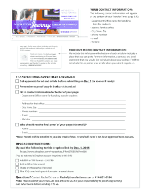 One page employee evaluation form - One-page purchase in Transfer Times Ad/Story/Photo Guidelines ...