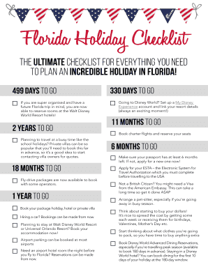 Fillable Online Florida Holiday Checklist Fax Email Print - pdfFiller