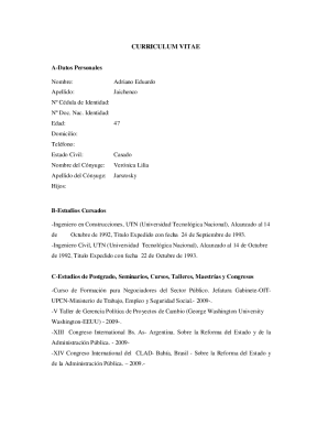 Curriculum vitae template