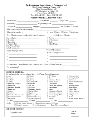 PATIENT MEDICAL HISTORY FORM - bMohsb-bMDb