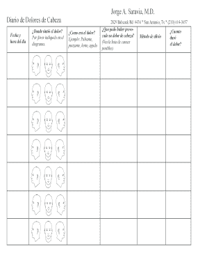 Headache Diary Form