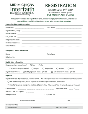 REGISTRATION - Mid-Michigan Interfaith