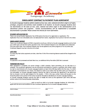 Payment plan form - Enrollment contract & payment plan agreement - MyHosting.com