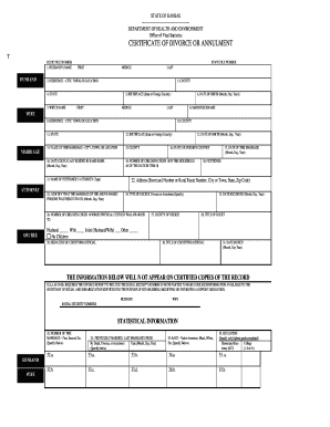 Kansas Certificate of Divorce or Annulment