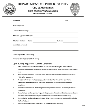 Open Burning Permit - City of Morganton