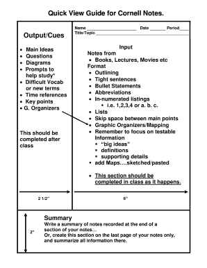 Cornell Notes Guide