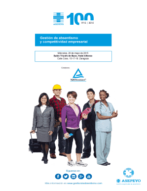 Gestin de absentismo y competitividad empresarial Mircoles, 20 de mayo de 2015 Saln Triunfo de Baco,