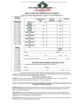 BIG GAME RECORDS-WILD TURKEY - Nebraska Bowhunters Association