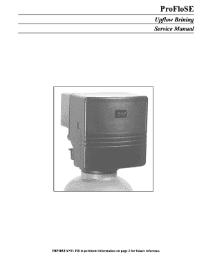 ProFloSE Upflow Service Instructions - Hydrotech