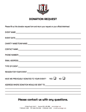 DONATION REQUEST Please contact us with any ... - Raised Edge