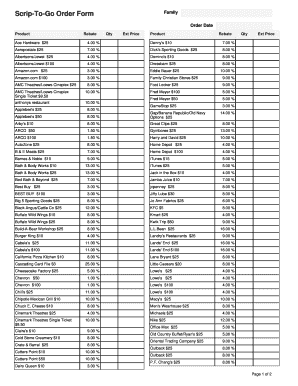 Scrip-To-Go Order Form Family Order Date - htlc-waorg