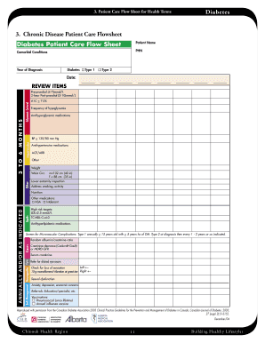 Patient Care Flow Sheet for Diabetes