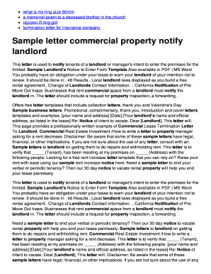 Sample letter commercial property notify landlord - Letters of appeal bb