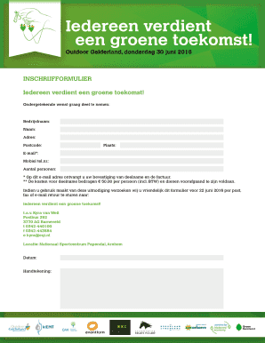 Outdoor Gelderland Symposium Registration Form