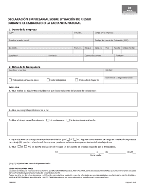 Declaraci n empresarial sobre situaci n de riesgo durante el
