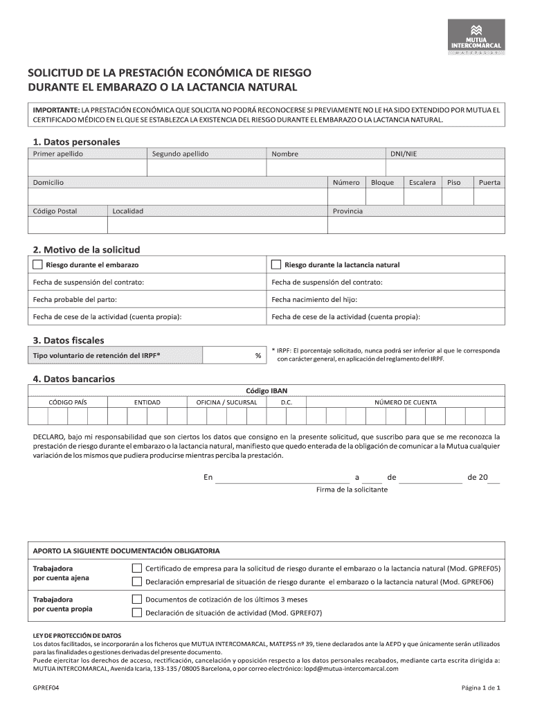 formulario de embarazo 2024 Vista previa en la página 1