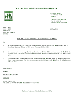 Fillable Online Cumann Arachais Fear na mBuan Oglaigh 