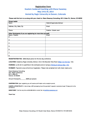 Registration Form Student-Centered Coaching with Diane