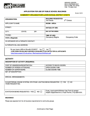 APPLICATION FOR USE OF PUBLIC SCHOOL BUILDINGS Revised 34