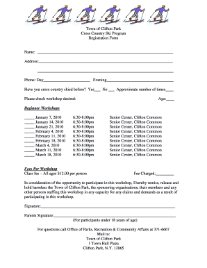 Cross Country Reg Form - CliftonParkorg
