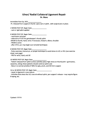 Ulnar Radial Collateral Ligament Repair- Bienz