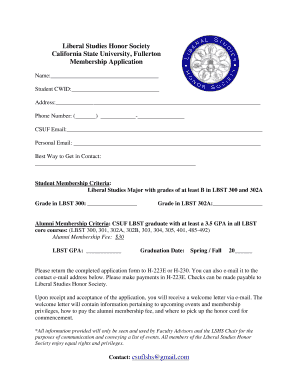 Application bFormb - Liberal Studies - bCaliforniab State University bb - lbst fullerton