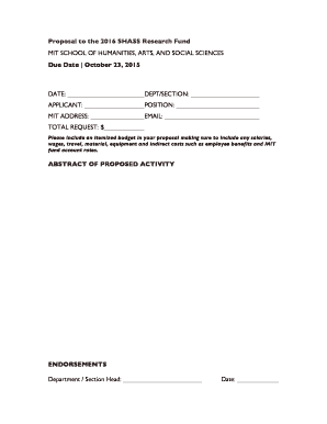Proposal to the 2016 SHASS Research Fund MIT SCHOOL OF ...