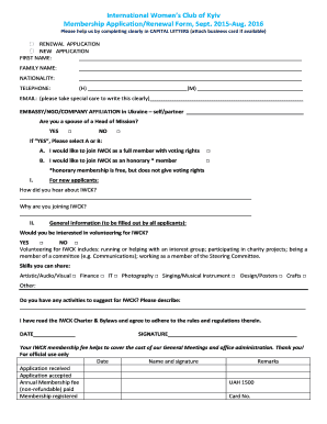 Ngo membership form format in word - Membership form 2015-2016 - IWCK - iwck