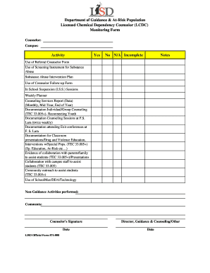 Form 874-008 LCDC Counselor Observationxls