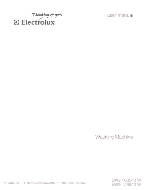 Fillable Online Electrolux Ews 106540 W User Guide Manual Pdf Electrolux Ews 106540 W User Guide Manual Fax Email Print Pdffiller