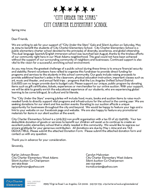 Sample letter asking for donations for a family in need - City Charter Gala Donation Letter Form 2014up - citycharterschools