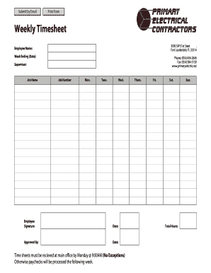 Weekly Timesheet - Primary Electric