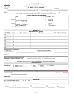Ist service request form - ImmunoSite Technologies, LLC