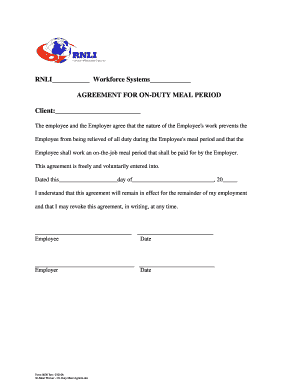 Fillable Online 36-Meal Waiver - On Duty Meal Agrmnt.doc Fax Email ...