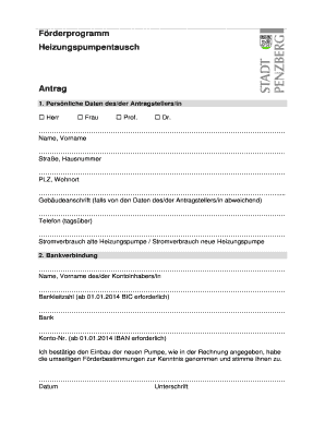 Frderprogramm Heizungspumpentausch Antrag - penzbergde