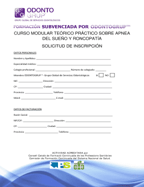 Apnea del Sueño Course Registration Form