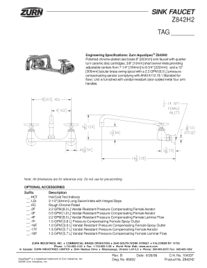 TAG Z842H2 - ZurnProducts.com