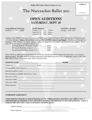 Audition Form 2011 - Kathy McCrohon Dance Center