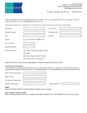 cruise booking form