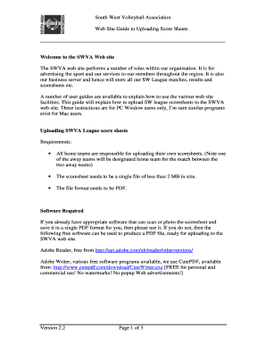 High school volleyball score sheet pdf - Guide to uploading your scoresheet - South West Volleyball - swva org