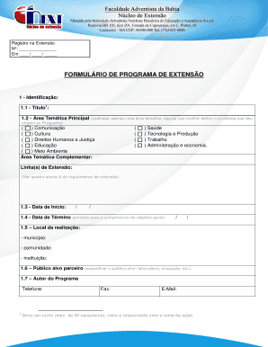 FORMULRIO DE PROGRAMA DE EXTENSO - adventistaedubr